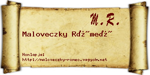 Maloveczky Rómeó névjegykártya